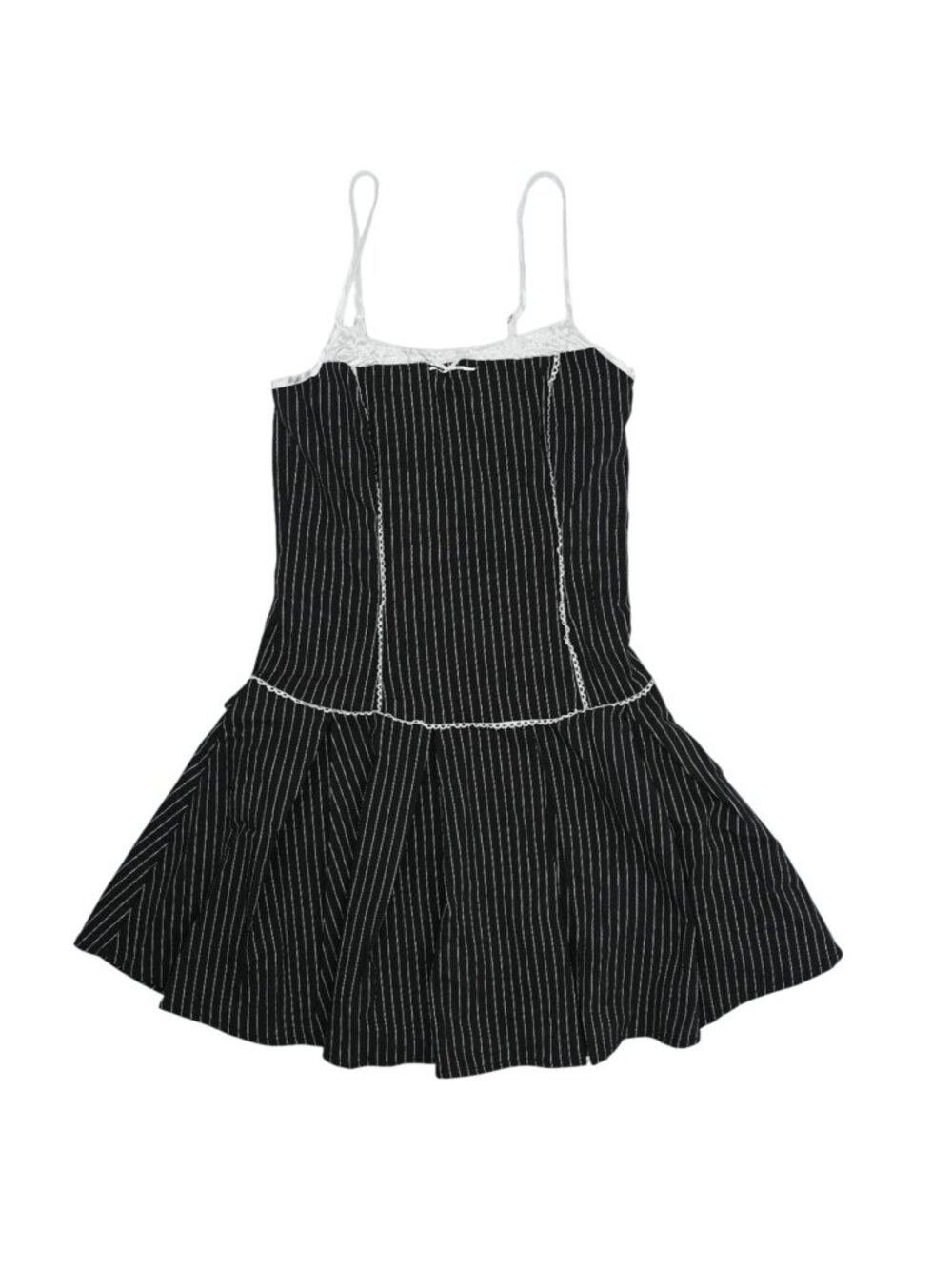 Fusionista Pinstripe Mini Dress in Black White